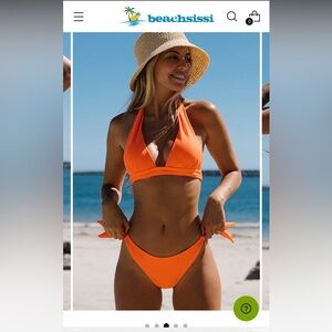 Halter tie bikini set